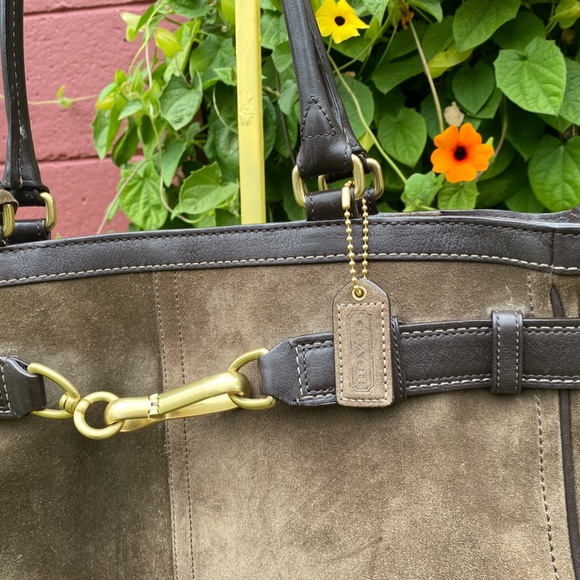 Coach brown suede tote bag, - Picture 2 of 12
